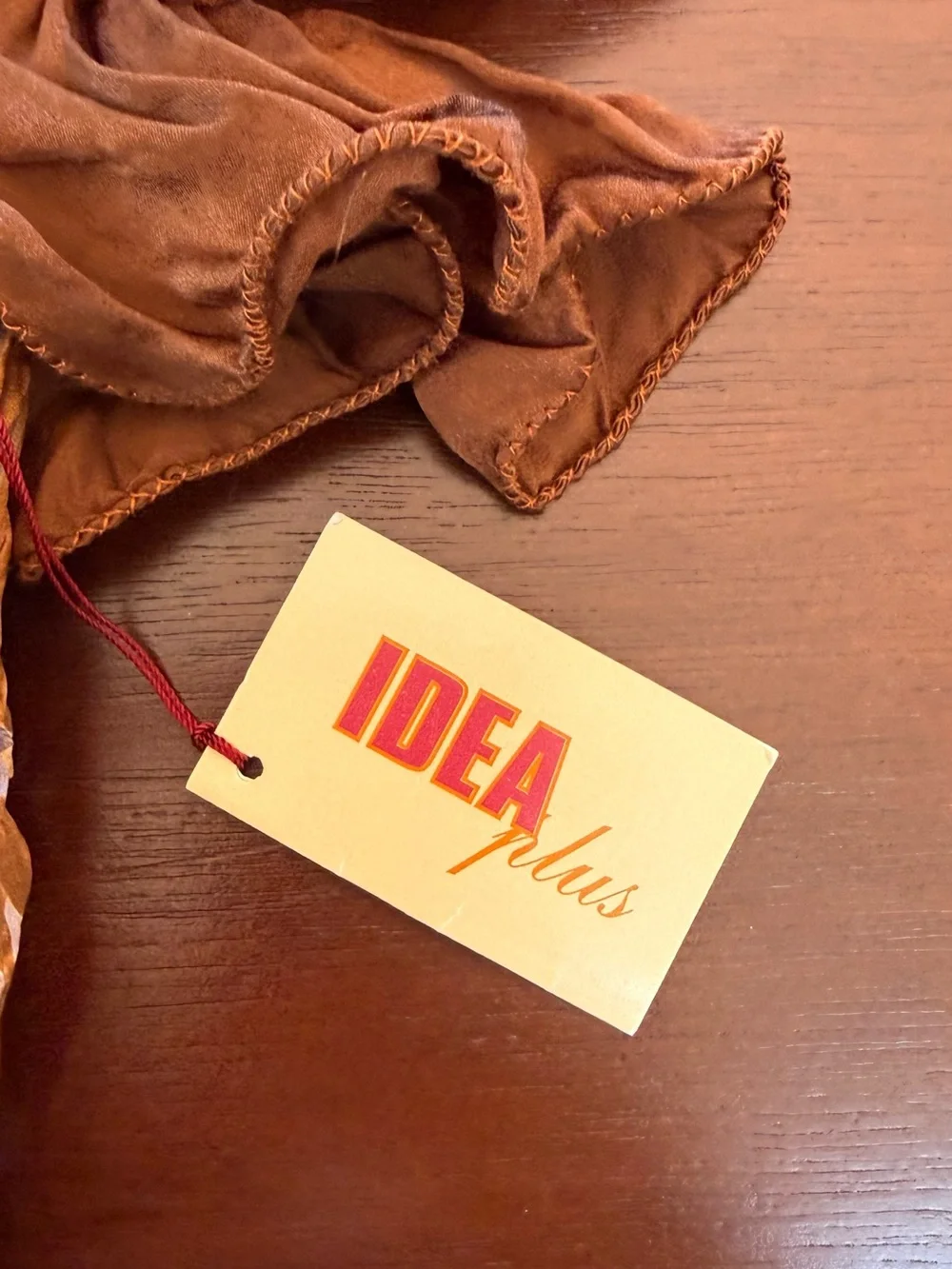Brown Ruffled Silk Scarf